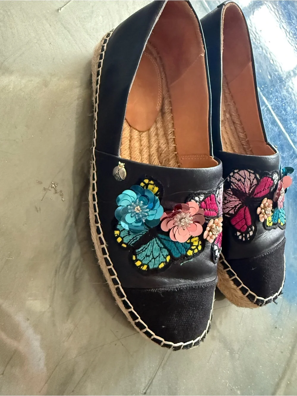 Anthropologie Bill Blass Wyatt Butterfly Espadrilles